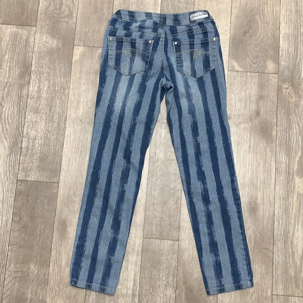 Girls Justice Premium Striped Straight Jeans‎